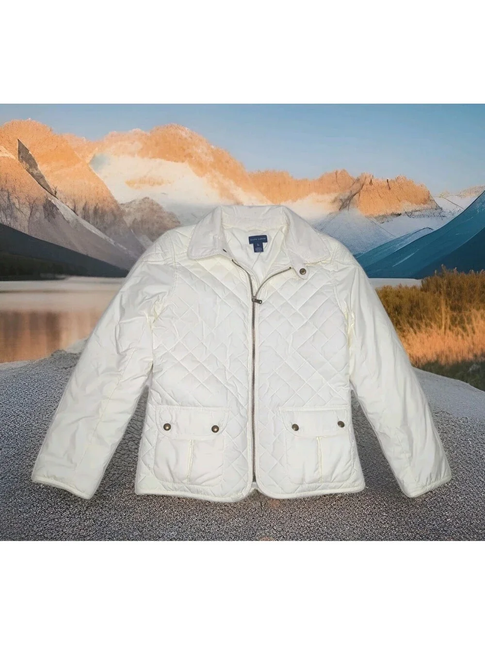 POLO RALPH LAUREN Quilted Jacket Girls XL 16 Women Small White Equestrian Barn